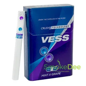 บุหรี่นอก Vess องุ่น Crush Mint X Grape (2 เม็ดบีบ)