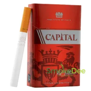 บุหรี่ แคปปิตอลแดง CAPITAL บุหรี่มวนใหญ่ สายร้อน ก้นกรองสวย กลิ่นใบยาดี บุหรี่ Capital Red บุหรี่สายร้อน มวนใหญ่ กับสายร้อนปกติ มีความแรงในระดับหนึ่ง ใบยาแน่นดีเยี่ยม ในราคาคุ้มค่า