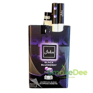 บุหรี่ John Black Blueberry Frost (2 เม็ดบีบ)
