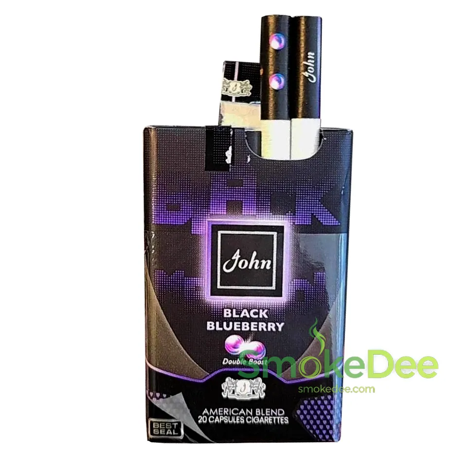 บุหรี่ John Black Blueberry Frost (2 เม็ดบีบ)